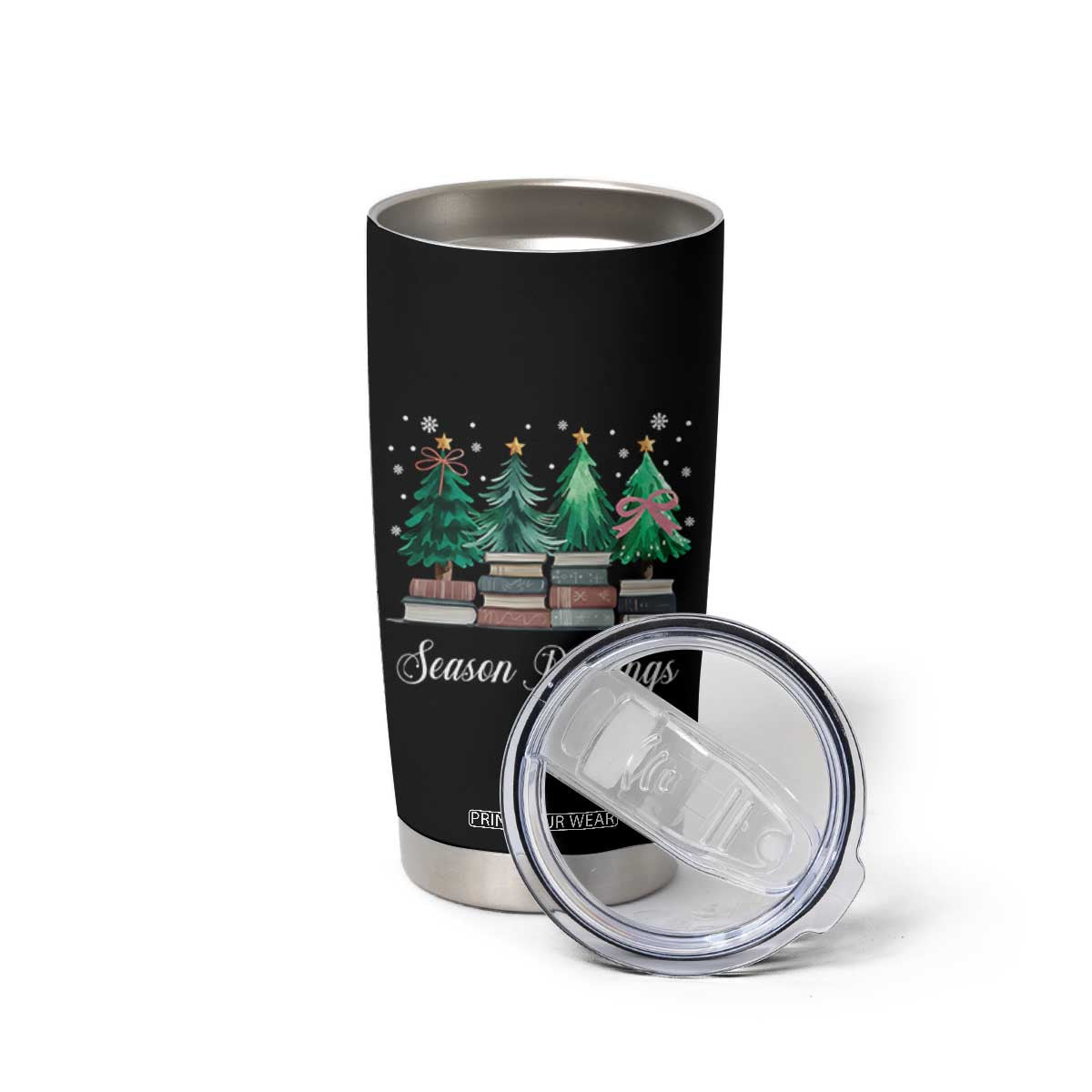 Funny Christmas Book Tumbler Cup Season Readings Xmas Tree Bookworm Teacher Librarian TS11 Print Your Wear