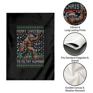 Merry Christmas Ya Filthy Humans Bigfoot Garden Flag Funny Xmas Sasquatch TS11 Print Your Wear