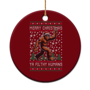Merry Christmas Ya Filthy Humans Bigfoot Ceramic Ornament Funny Xmas Sasquatch TS11 1pc Red Print Your Wear