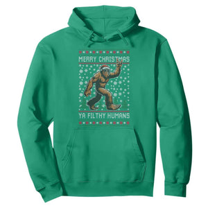 Merry Christmas Ya Filthy Humans Bigfoot Hoodie Funny Xmas Sasquatch TS11 Irish Green Print Your Wear
