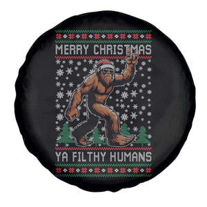 Merry Christmas Ya Filthy Humans Bigfoot Spare Tire Cover Funny Xmas Sasquatch TS11 Print Your Wear