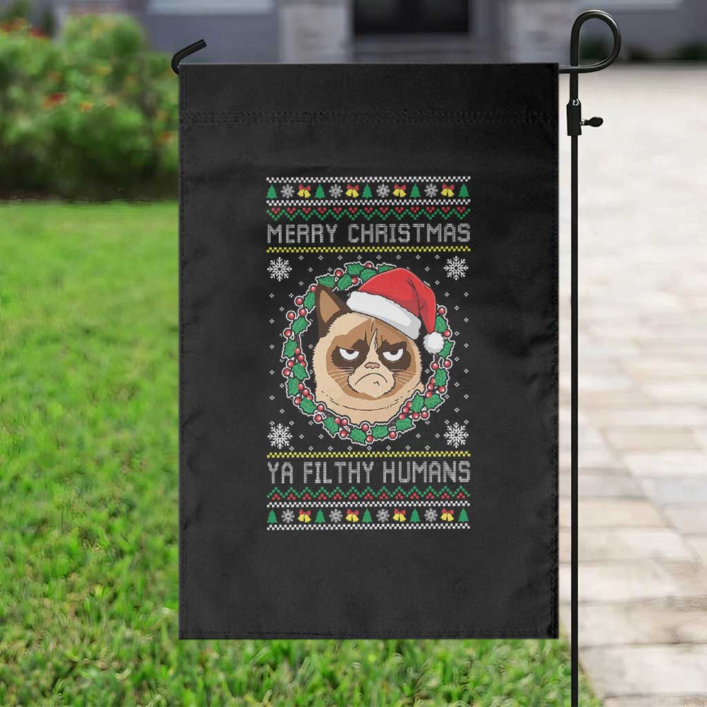 Merry Christmas Ya Filthy Humans Cat Garden Flag Funny Xmas Grumpy Cat TS11 Print Your Wear