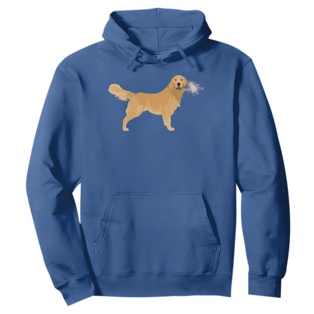 Funny Golden Retriever Dog New Year 2025 Fireworks Hoodie TS11 Royal Blue Print Your Wear