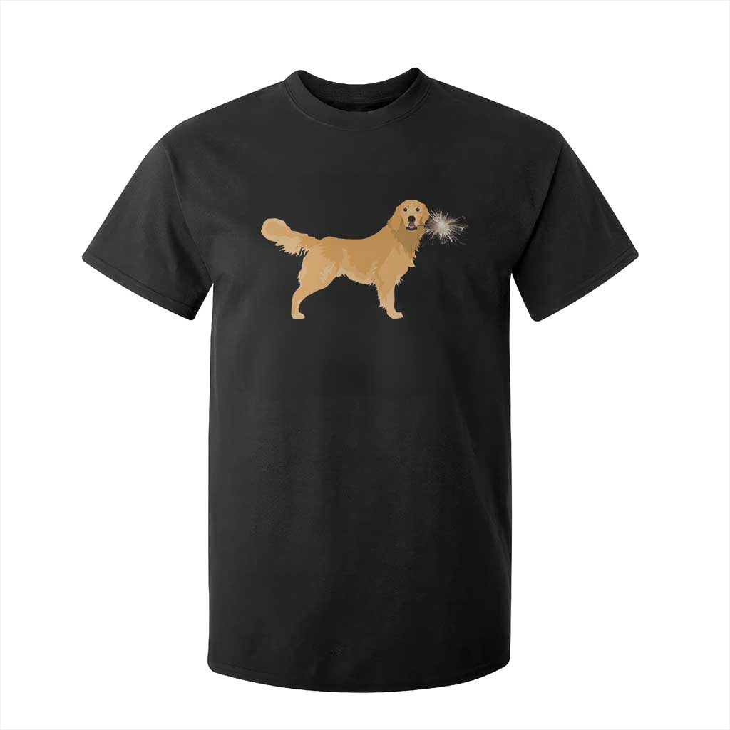 Funny Golden Retriever Dog New Year 2025 Fireworks T Shirt For Kid TS11 Black Print Your Wear