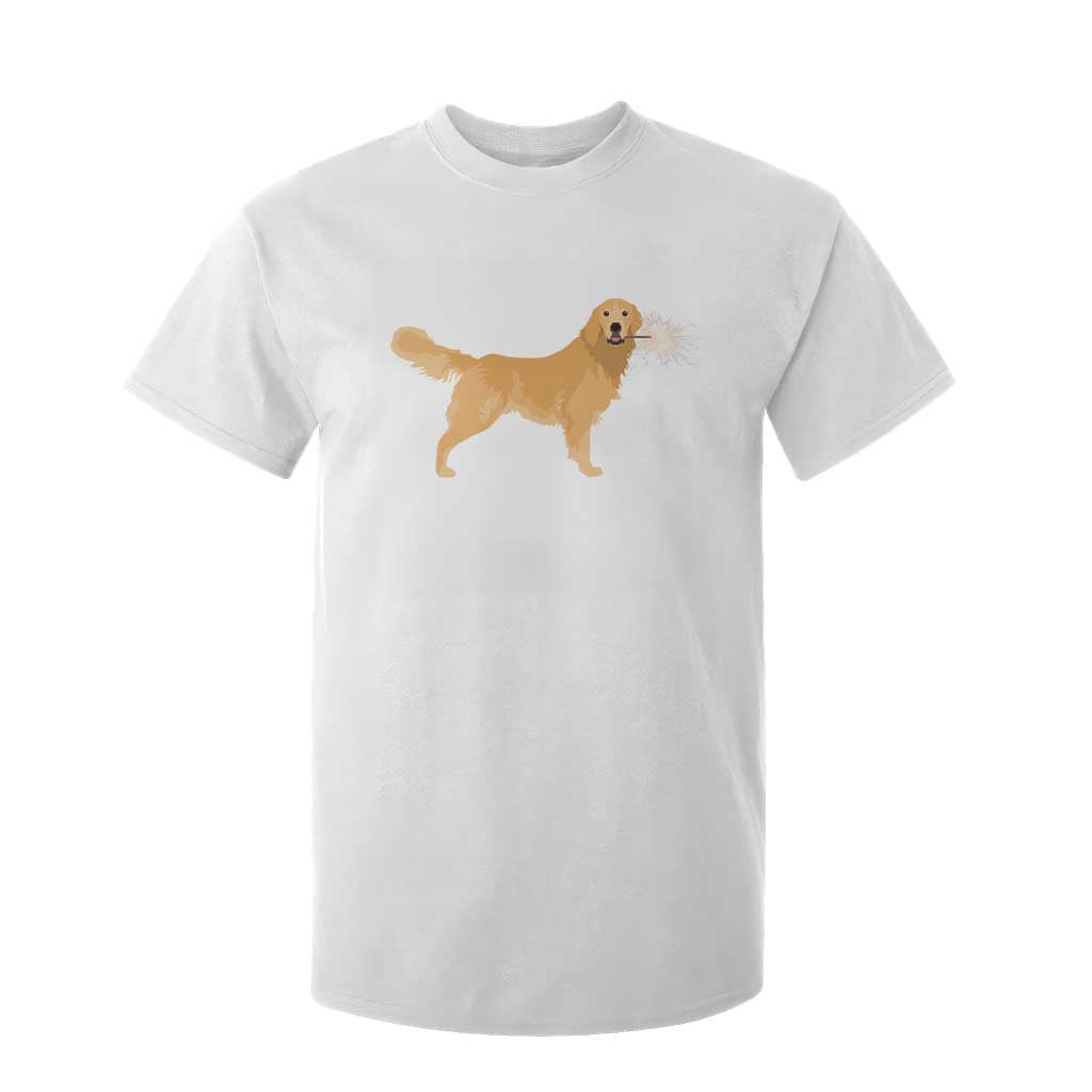 Funny Golden Retriever Dog New Year 2025 Fireworks T Shirt For Kid TS11 White Print Your Wear