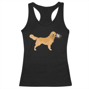 Funny Golden Retriever Dog New Year 2025 Fireworks Racerback Tank Top TS11 Black Print Your Wear