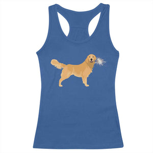 Funny Golden Retriever Dog New Year 2025 Fireworks Racerback Tank Top TS11 Royal Blue Print Your Wear