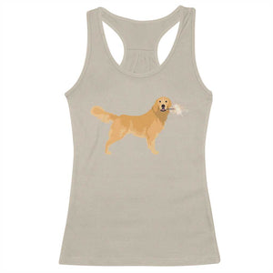 Funny Golden Retriever Dog New Year 2025 Fireworks Racerback Tank Top TS11 Sand Print Your Wear