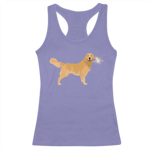 Funny Golden Retriever Dog New Year 2025 Fireworks Racerback Tank Top TS11 Violet Print Your Wear