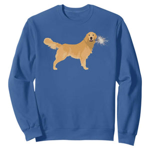 Funny Golden Retriever Dog New Year 2025 Fireworks Sweatshirt TS11 Royal Blue Print Your Wear