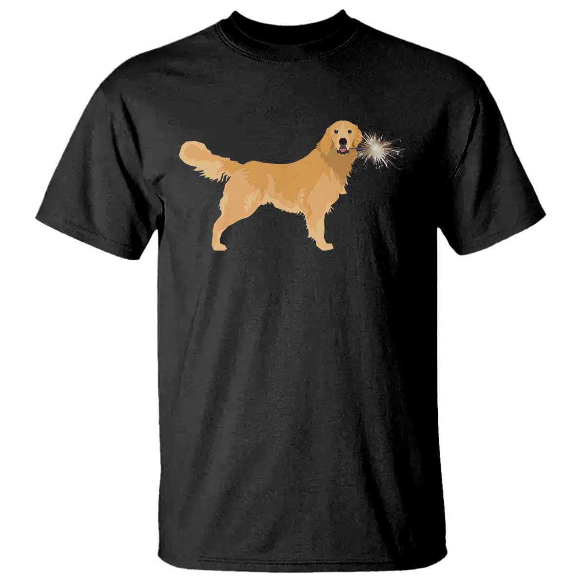 Funny Golden Retriever Dog New Year 2025 Fireworks T Shirt TS11 Black Print Your Wear