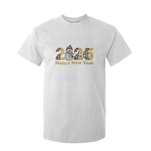 Hello 2025 Happy New Year T Shirt For Kid Fireworks Snowman TS11 White Print Your Wear