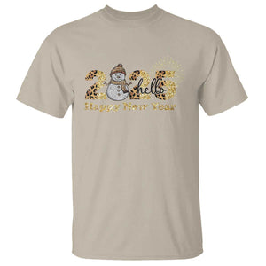 Hello 2025 Happy New Year T Shirt Fireworks Snowman TS11 Sand Print Your Wear