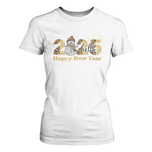 Hello 2025 Happy New Year T Shirt For Women Fireworks Snowman TS11 White Print Your Wear