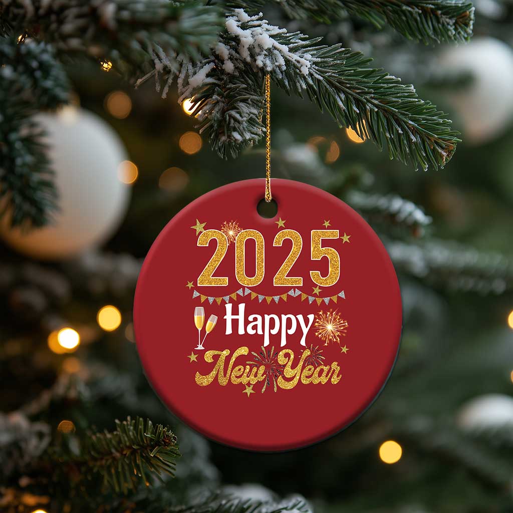 Happy New Year 2025 Christmas Ornament New Year's Eve Party Family Matching TS11 Print Your Wear