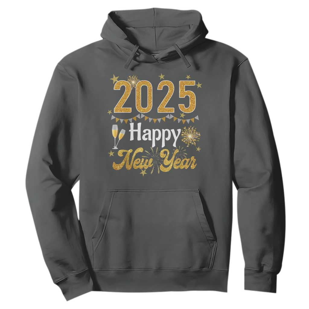 Happy New Year 2025 Hoodie New Year's Eve Party Family Matching TS11 Dark Heather Print Your Wear