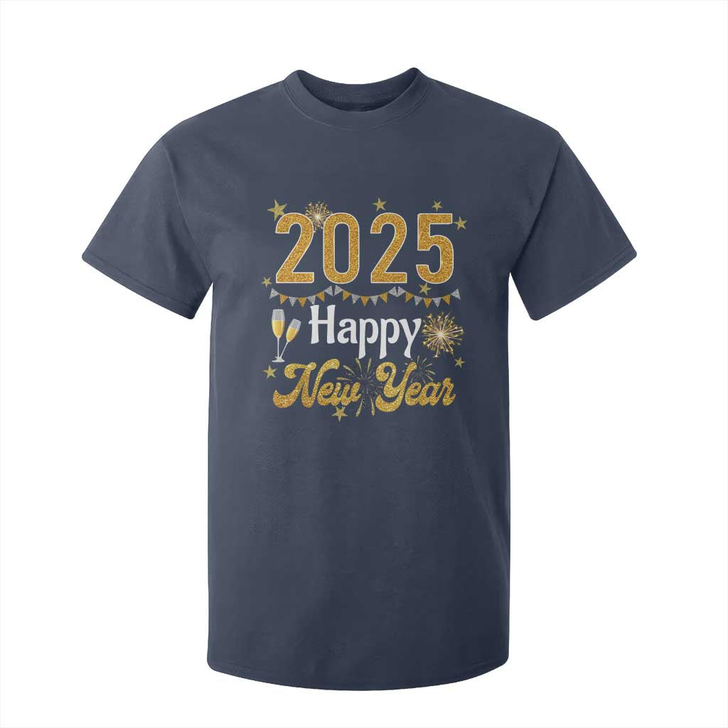 Happy New Year 2025 T Shirt For Kid New Year's Eve Party Family Matching TS11 Navy Print Your Wear