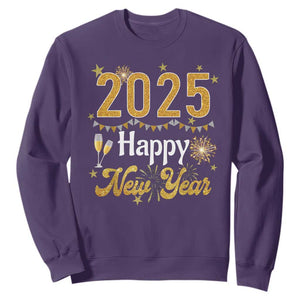 Happy New Year 2025 Sweatshirt New Year's Eve Party Family Matching TS11 Purple Print Your Wear