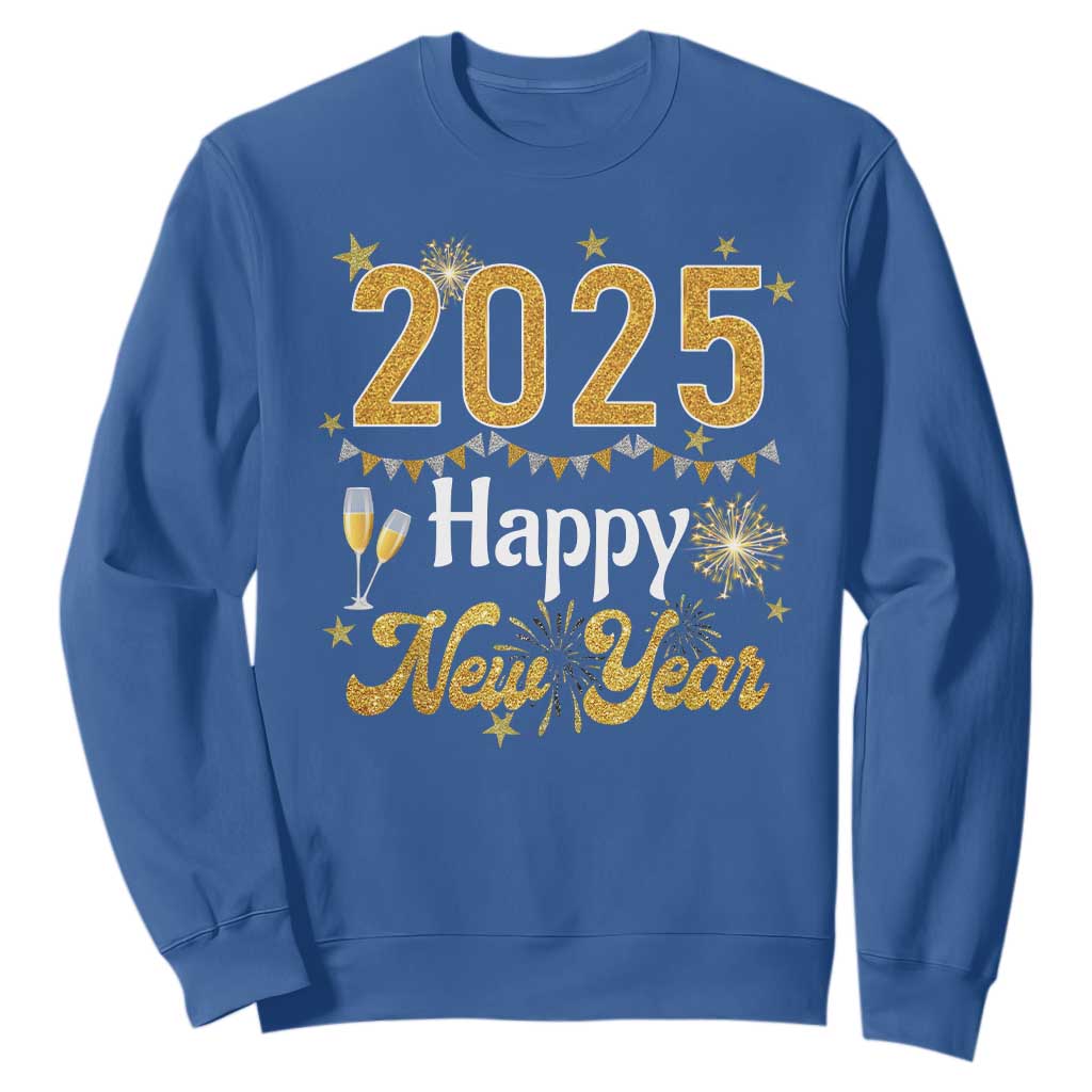 Happy New Year 2025 Sweatshirt New Year's Eve Party Family Matching TS11 Royal Blue Print Your Wear