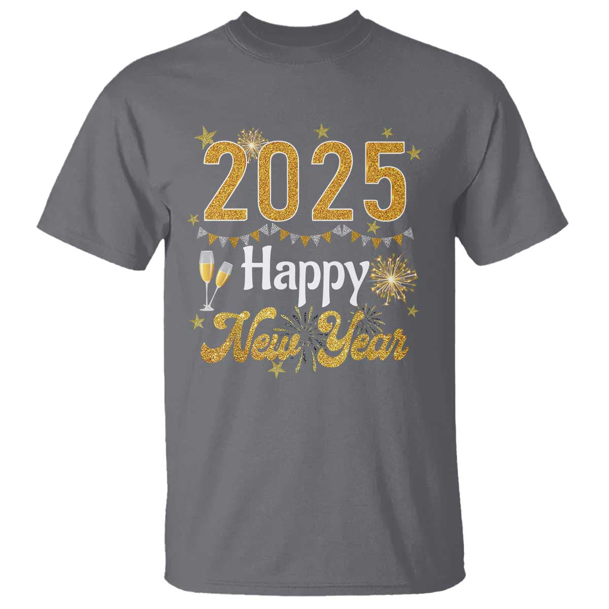 Happy New Year 2025 T Shirt New Year's Eve Party Family Matching TS11 Charcoal Print Your Wear
