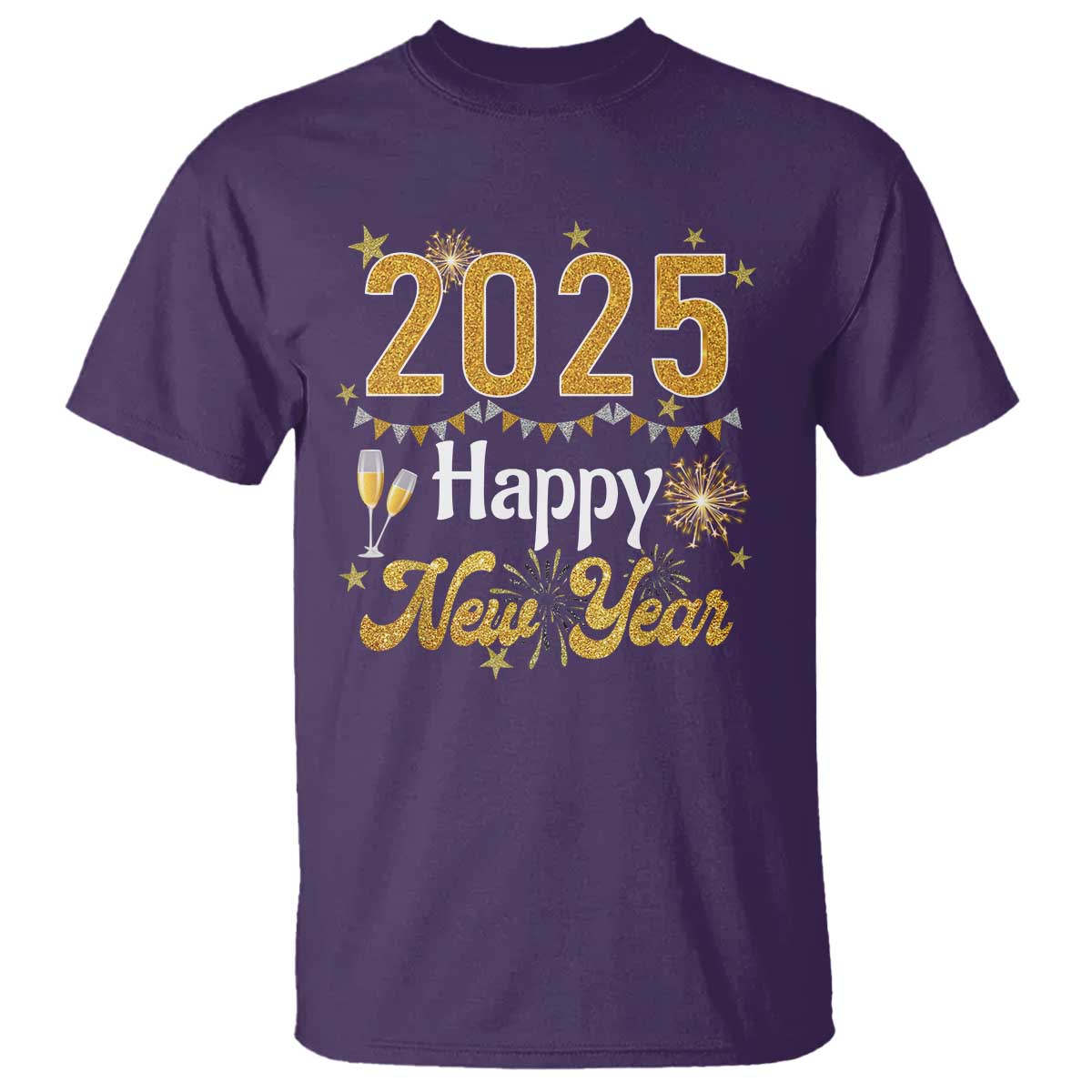 Happy New Year 2025 T Shirt New Year's Eve Party Family Matching TS11 Purple Print Your Wear