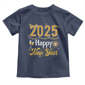 Happy New Year 2025 Toddler T Shirt New Year's Eve Party Family Matching TS11 Navy Print Your Wear