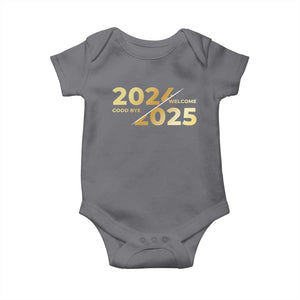 Happy New Year 2025 Goodbye 2024 Welcome 2025 Baby Onesie TS11 Charcoal Print Your Wear