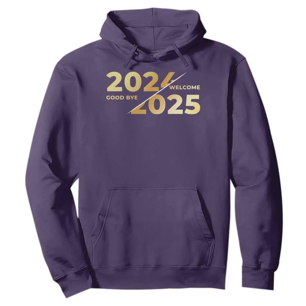 Happy New Year 2025 Goodbye 2024 Welcome 2025 Hoodie TS11 Purple Print Your Wear