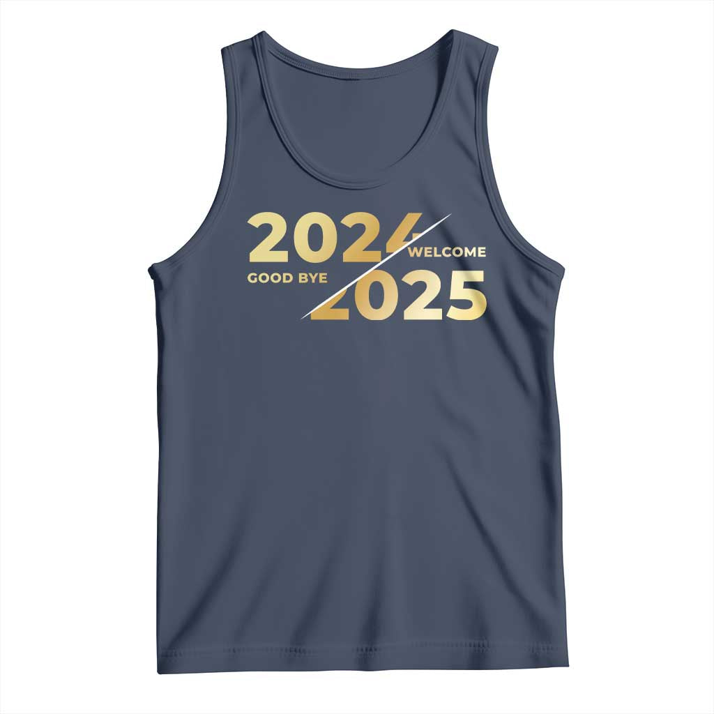 Happy New Year 2025 Goodbye 2024 Welcome 2025 Tank Top TS11 Navy Print Your Wear