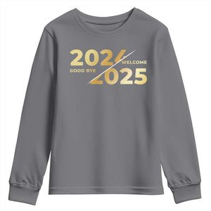 Happy New Year 2025 Goodbye 2024 Welcome 2025 Youth Sweatshirt TS11 Charcoal Print Your Wear