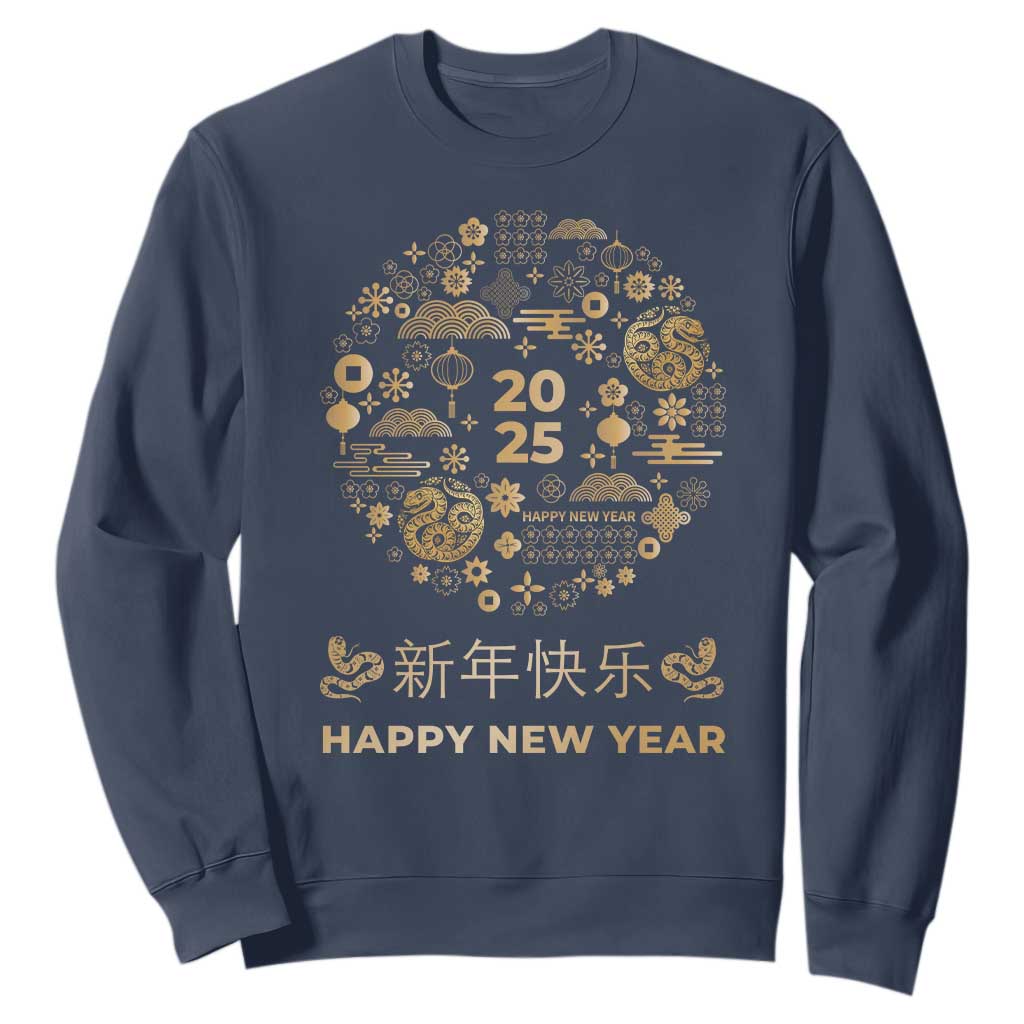 Chinese Lunar New Year 2025 Year Of The Snake Sweatshirt TS11 Navy Print Your Wear