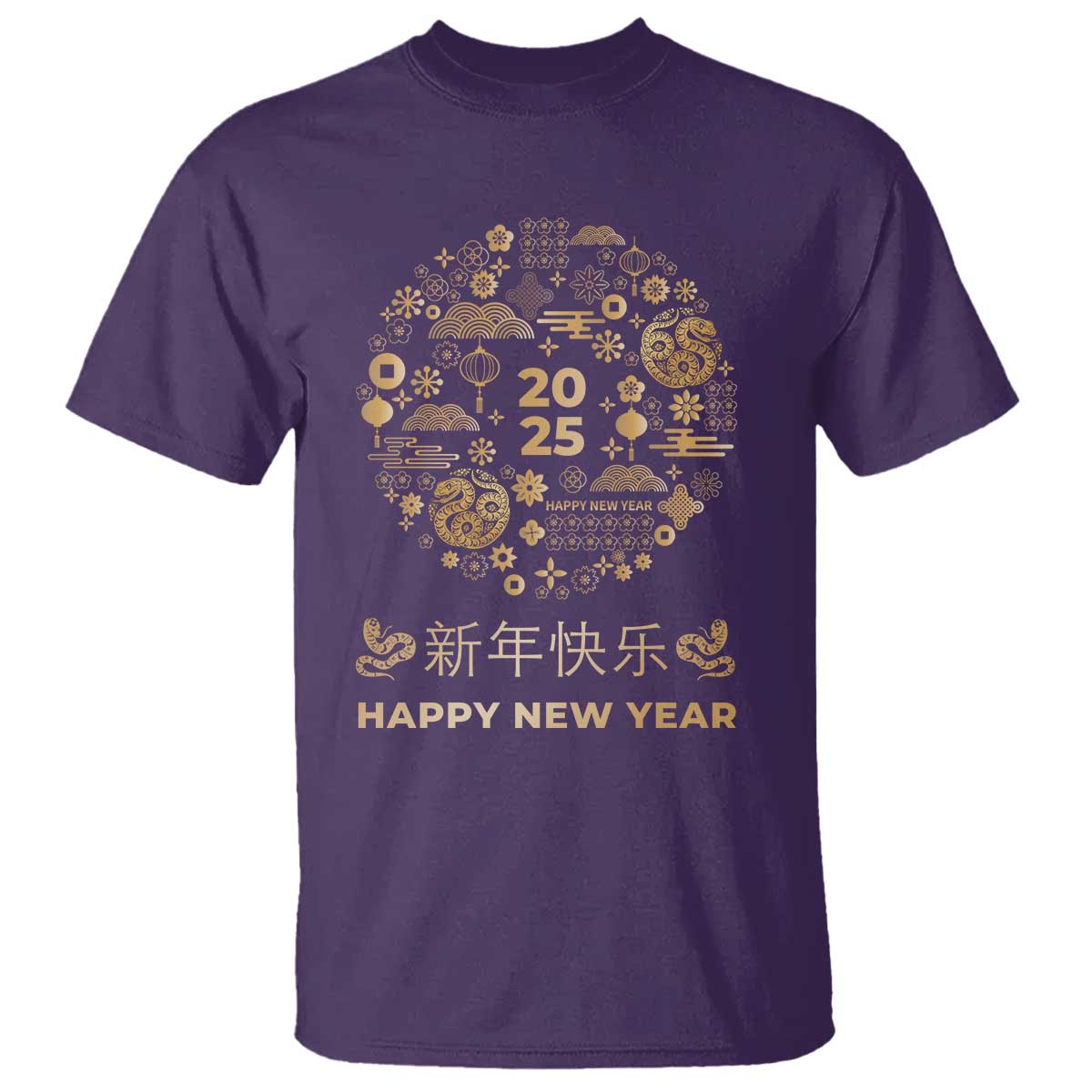 Chinese Lunar New Year 2025 Year Of The Snake T Shirt TS11 Purple Print Your Wear