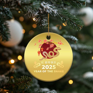 Chinese Lunar New Year 2025 Year Of The Snake Christmas Ornament Cherry Blossom TS11 Print Your Wear