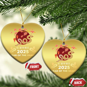Chinese Lunar New Year 2025 Year Of The Snake Christmas Ornament Cherry Blossom TS11 Heart Gold Print Your Wear