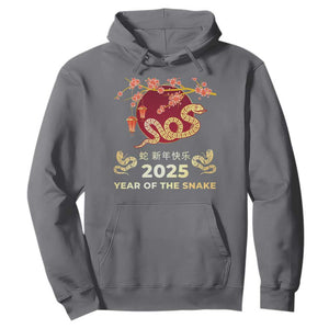 Chinese Lunar New Year 2025 Year Of The Snake Hoodie Cherry Blossom TS11 Charcoal Print Your Wear