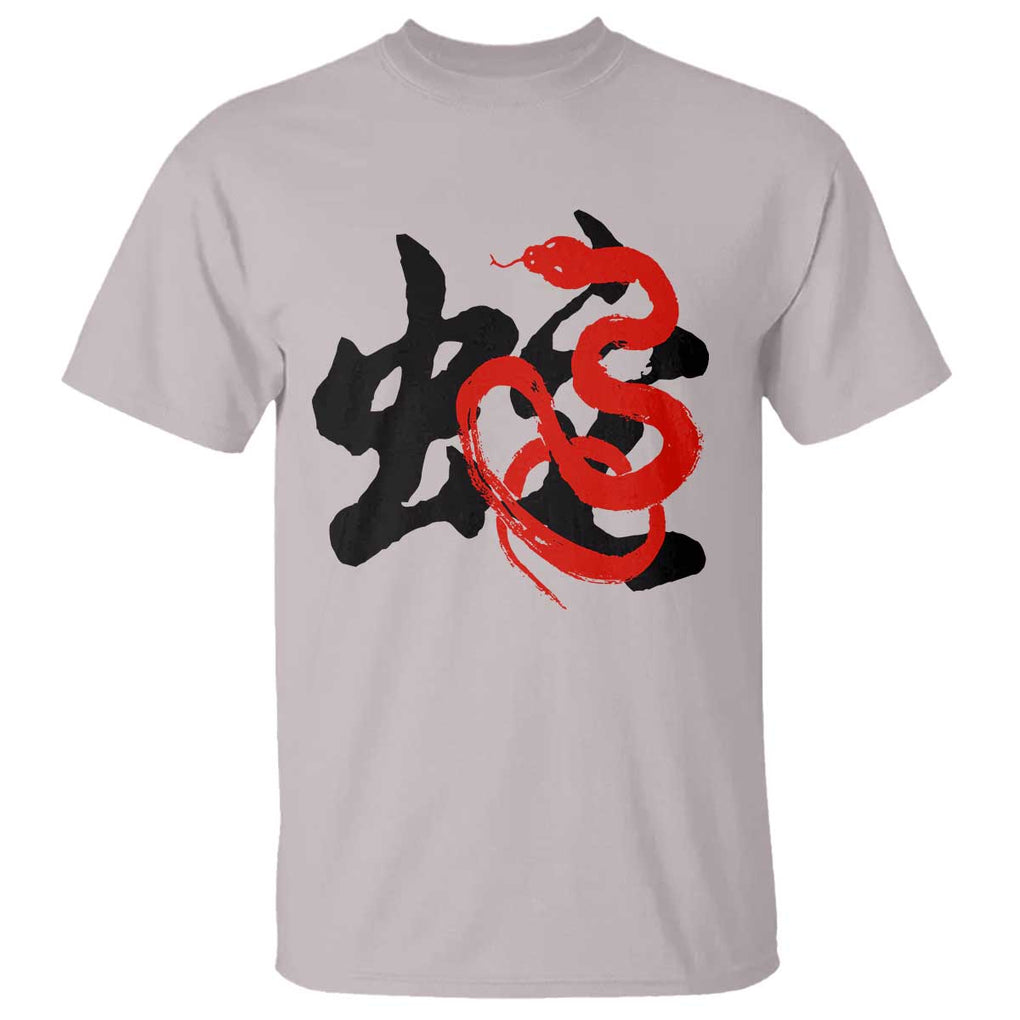 Happy Chinese New Year 2025 T Shirt Calligraphy Year Of The Snake TS11 Ice Gray Print Your Wear