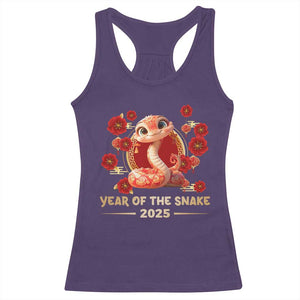 Happy Chinese New Year 2025 Racerback Tank Top Year Of The Snake Flowers TS11 Purple Print Your Wear