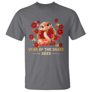 Happy Chinese New Year 2025 T Shirt Year Of The Snake Flowers TS11 Charcoal Print Your Wear