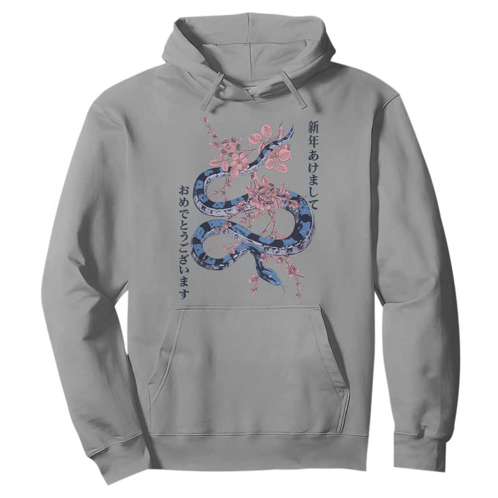 Happy Japanese New Year 2025 Hoodie Year Of The Snake Sakura Cherry Blossom TS11 Sport Gray Print Your Wear