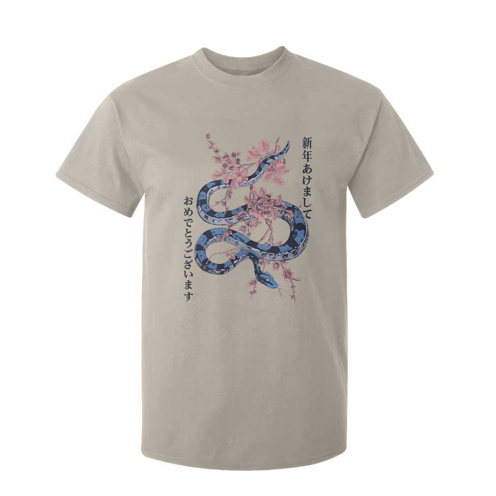 Happy Japanese New Year 2025 T Shirt For Kid Year Of The Snake Sakura Cherry Blossom TS11 Sand Print Your Wear