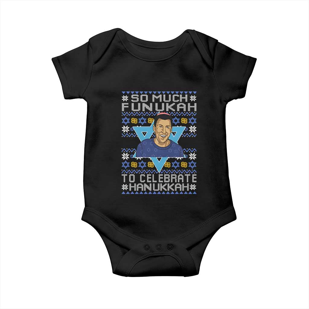 Funny So Much Funukah To Celebrate Hanukkah Sandler Baby Onesie TS11 Black Print Your Wear