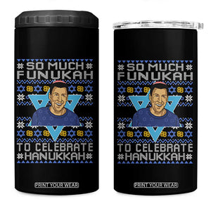 Funny So Much Funukah To Celebrate Hanukkah Sandler 4 in 1 Can Cooler Tumbler TS11 One Size: 16 oz Black Print Your Wear