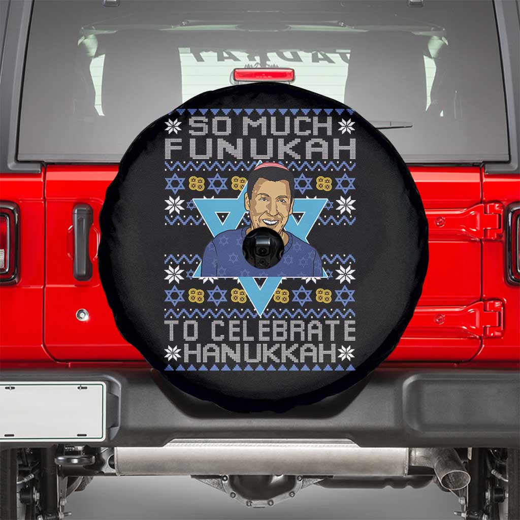 Funny So Much Funukah To Celebrate Hanukkah Sandler Spare Tire Cover TS11 Black Print Your Wear