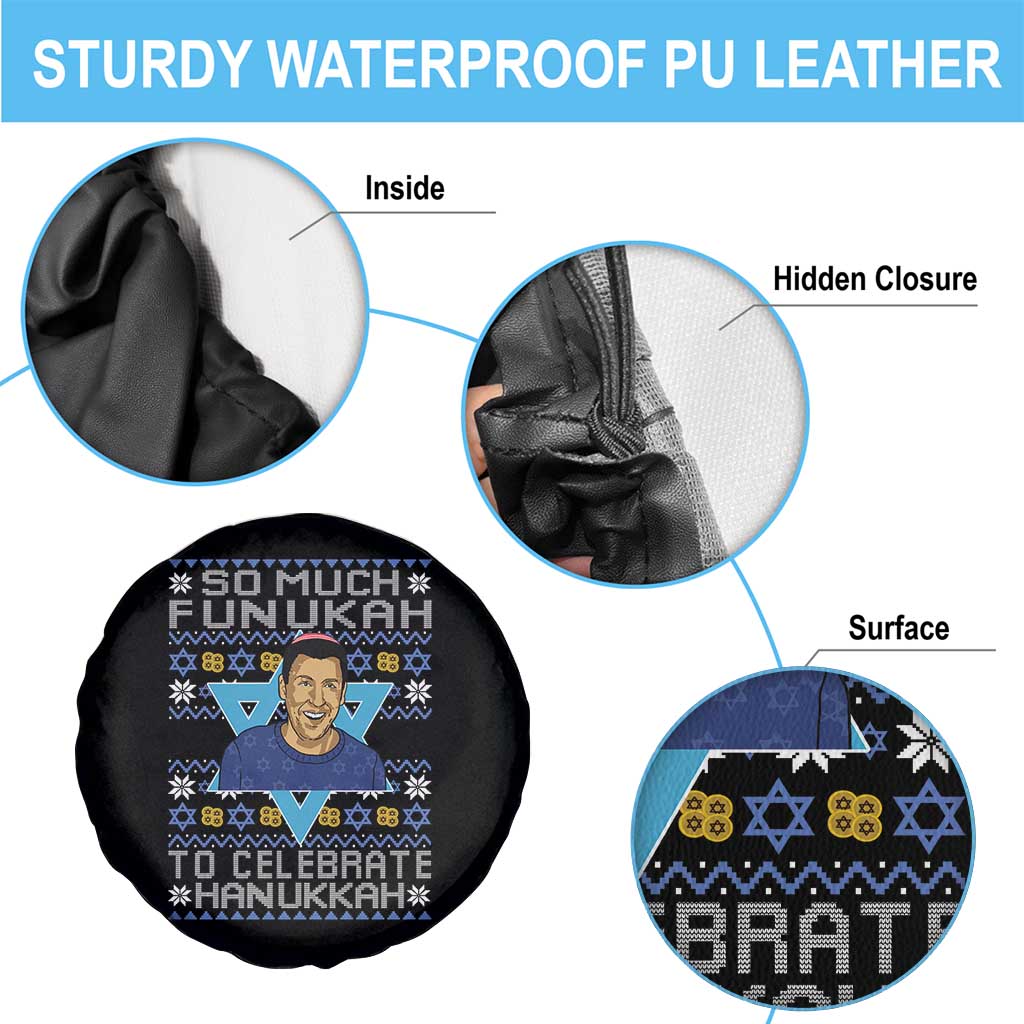 Funny So Much Funukah To Celebrate Hanukkah Sandler Spare Tire Cover TS11 Print Your Wear