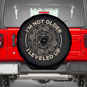 Funny RPG Gamer I'm Not Older I Leveled Up Spare Tire Cover Vintage D20 Tabletop Dice TS11 Black Print Your Wear