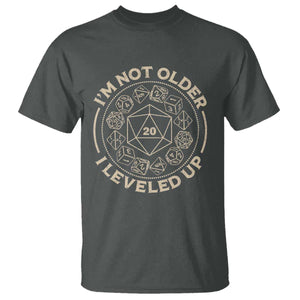 Funny RPG Gamer I'm Not Older I Leveled Up T Shirt Vintage D20 Tabletop Dice TS11 Dark Heather Print Your Wear