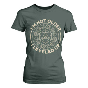 Funny RPG Gamer I'm Not Older I Leveled Up T Shirt For Women Vintage D20 Tabletop Dice TS11 Dark Forest Green Print Your Wear