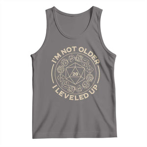 Funny RPG Gamer I'm Not Older I Leveled Up Tank Top Vintage D20 Tabletop Dice TS11 Deep Heather Print Your Wear