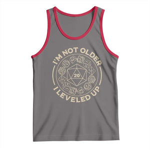Funny RPG Gamer I'm Not Older I Leveled Up Tank Top Vintage D20 Tabletop Dice TS11 Deep Heather Red Print Your Wear
