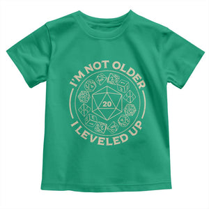Funny RPG Gamer I'm Not Older I Leveled Up Toddler T Shirt Vintage D20 Tabletop Dice TS11 Irish Green Print Your Wear